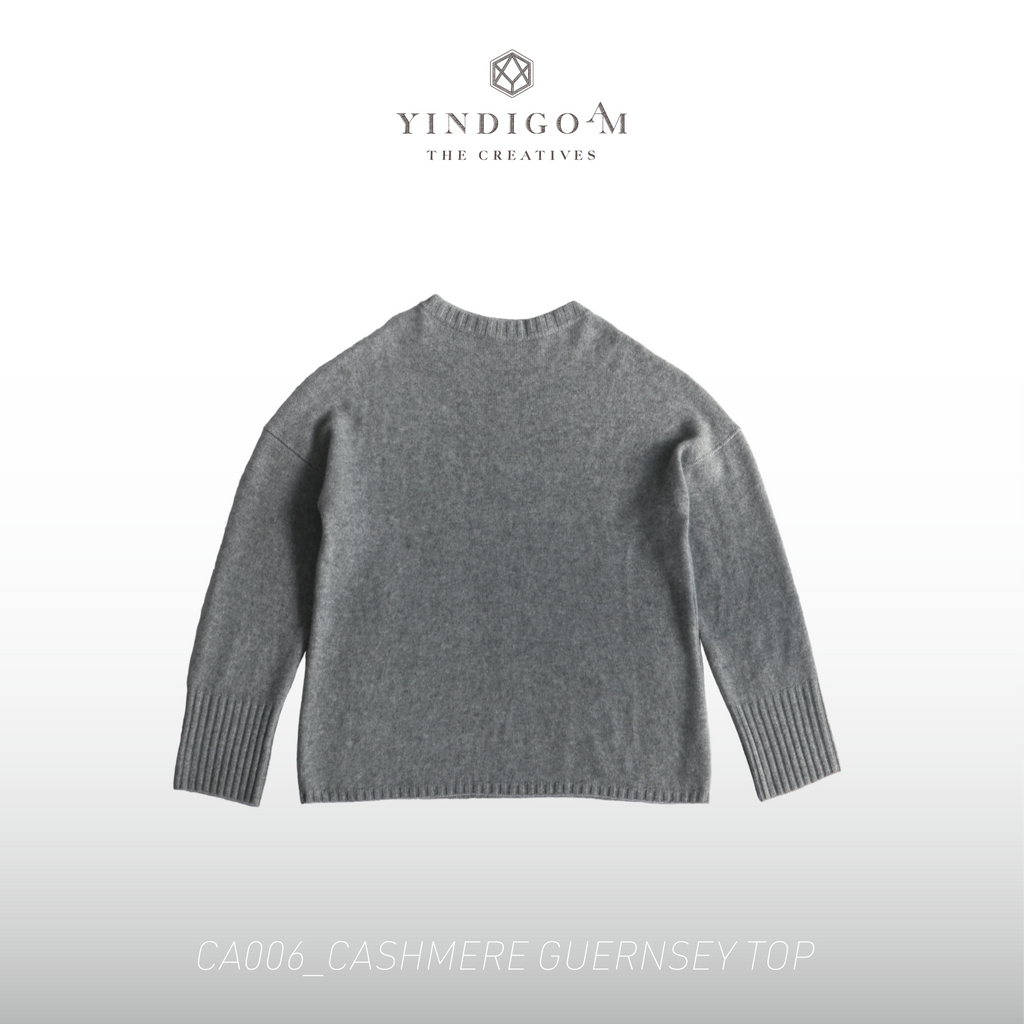 YINDIGO A M / CASHMERE GUERNSEY TOP YINDIGO A M / CASHMERE GUERNSEY TOP