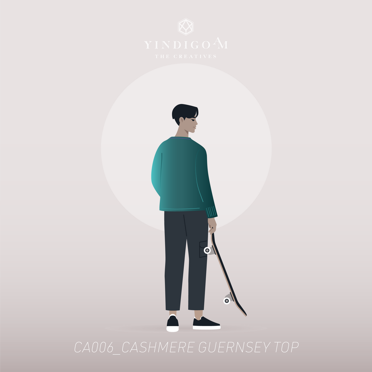 CA006_CASHMERE GUERNSEY TOP | YINDIGO A M CA006_CASHMERE GUERNSEY TOP | YINDIGO A M