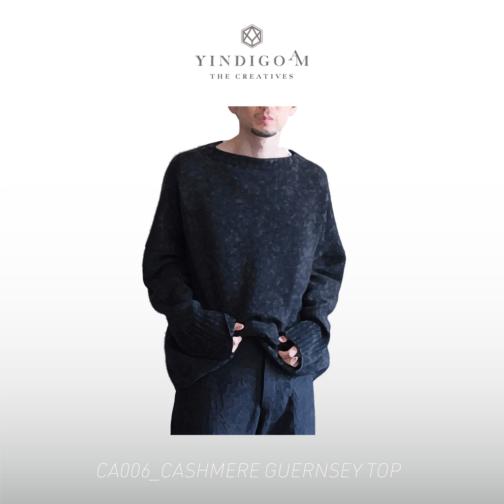 YINDIGO A M / CASHMERE GUERNSEY TOP YINDIGO A M / CASHMERE GUERNSEY TOP