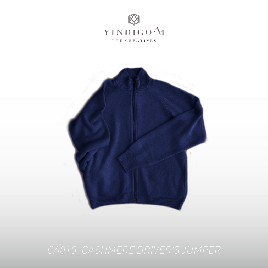 極美品 YINDIGO A M x LiNN カシミヤ ドライバーズジャンパー CA010_CASHMERE DRIVER'S JUMPER | YINDIGO A M