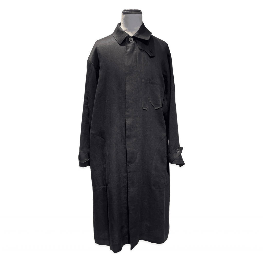 LT001_LINEN RAILWAY COAT | YINDIGO A M